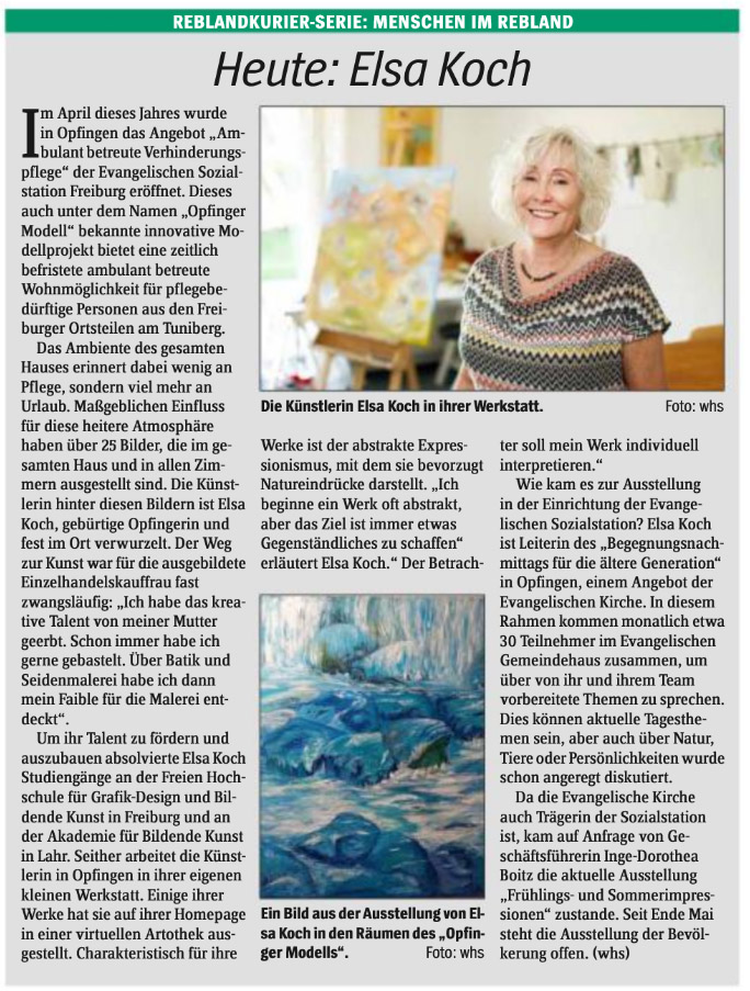 Elsa Koch im Rebland Kurier